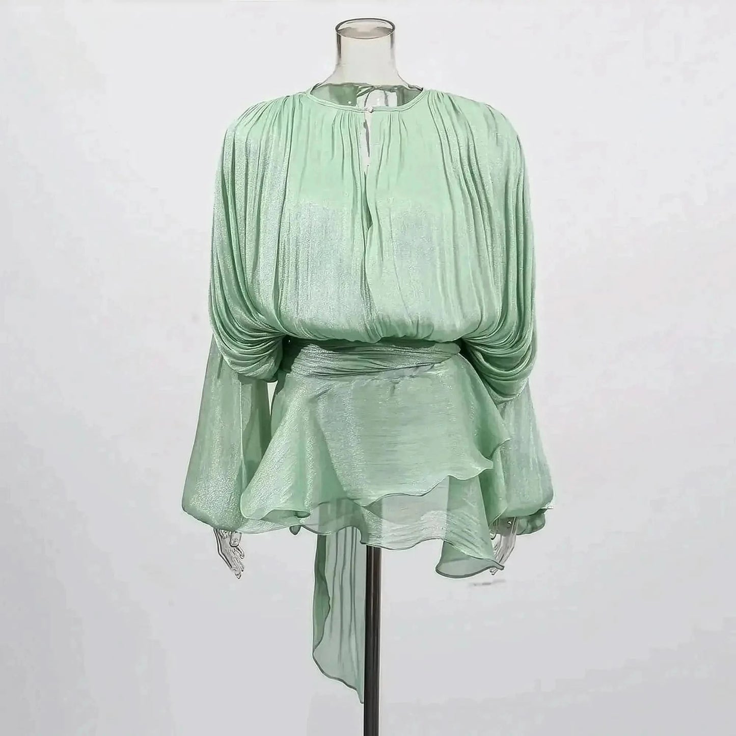 Mini Robe à Lacets Manches Longues - Saylana