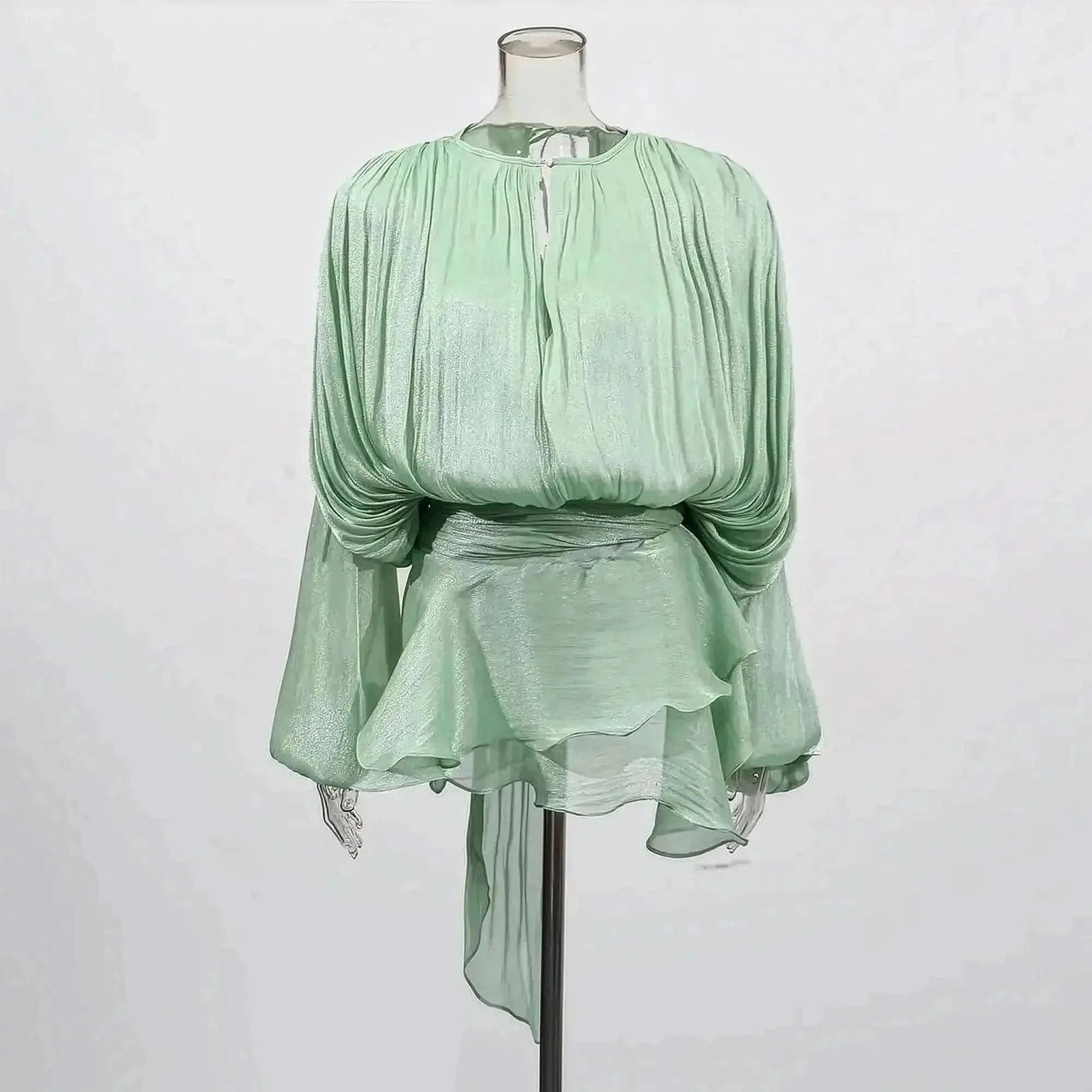 Mini Robe à Lacets Manches Longues - Saylana