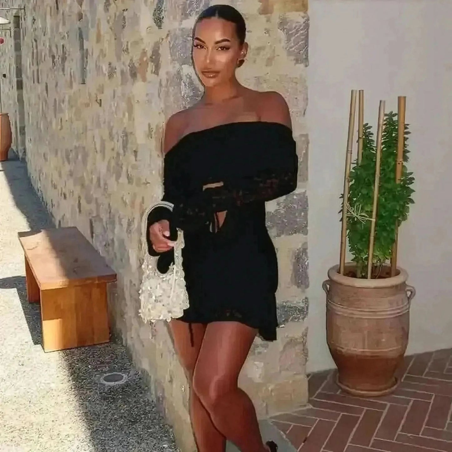 Mini Robe Dentelle Bandeau - Saylana