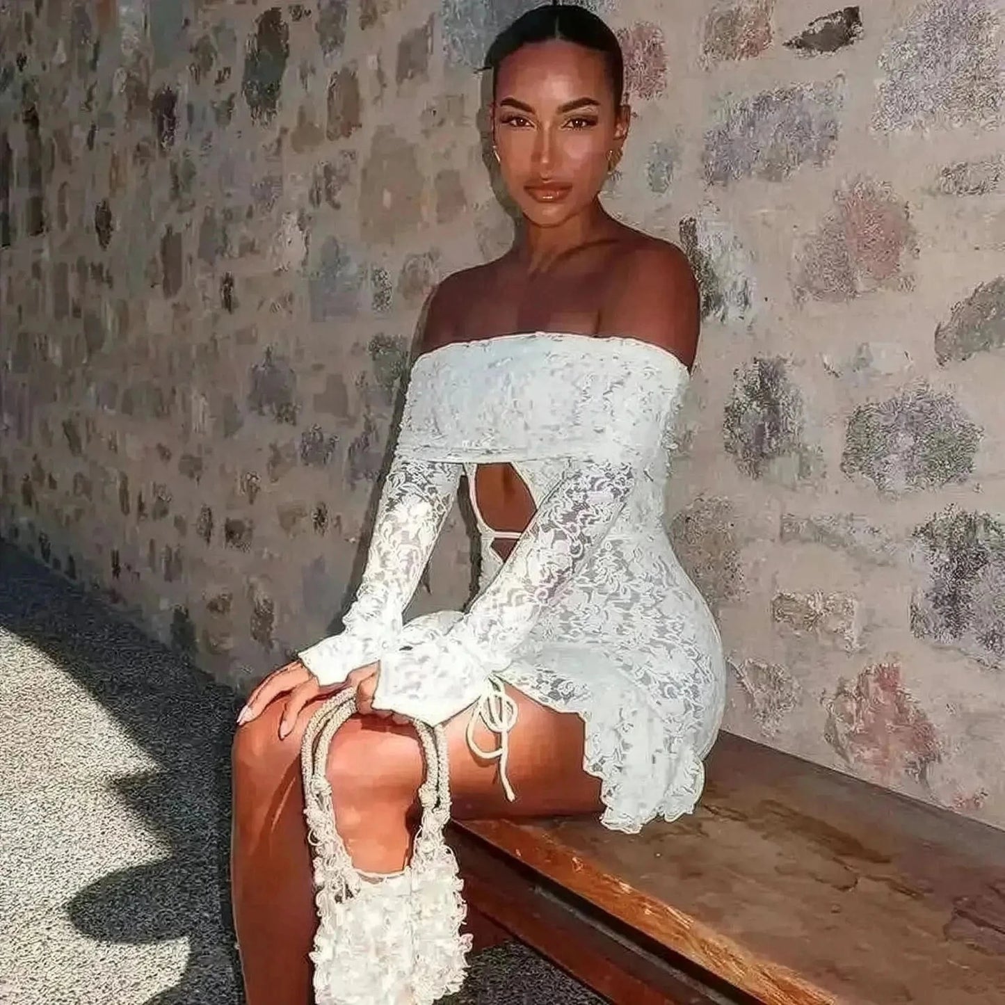 Mini Robe Dentelle Bandeau - Saylana