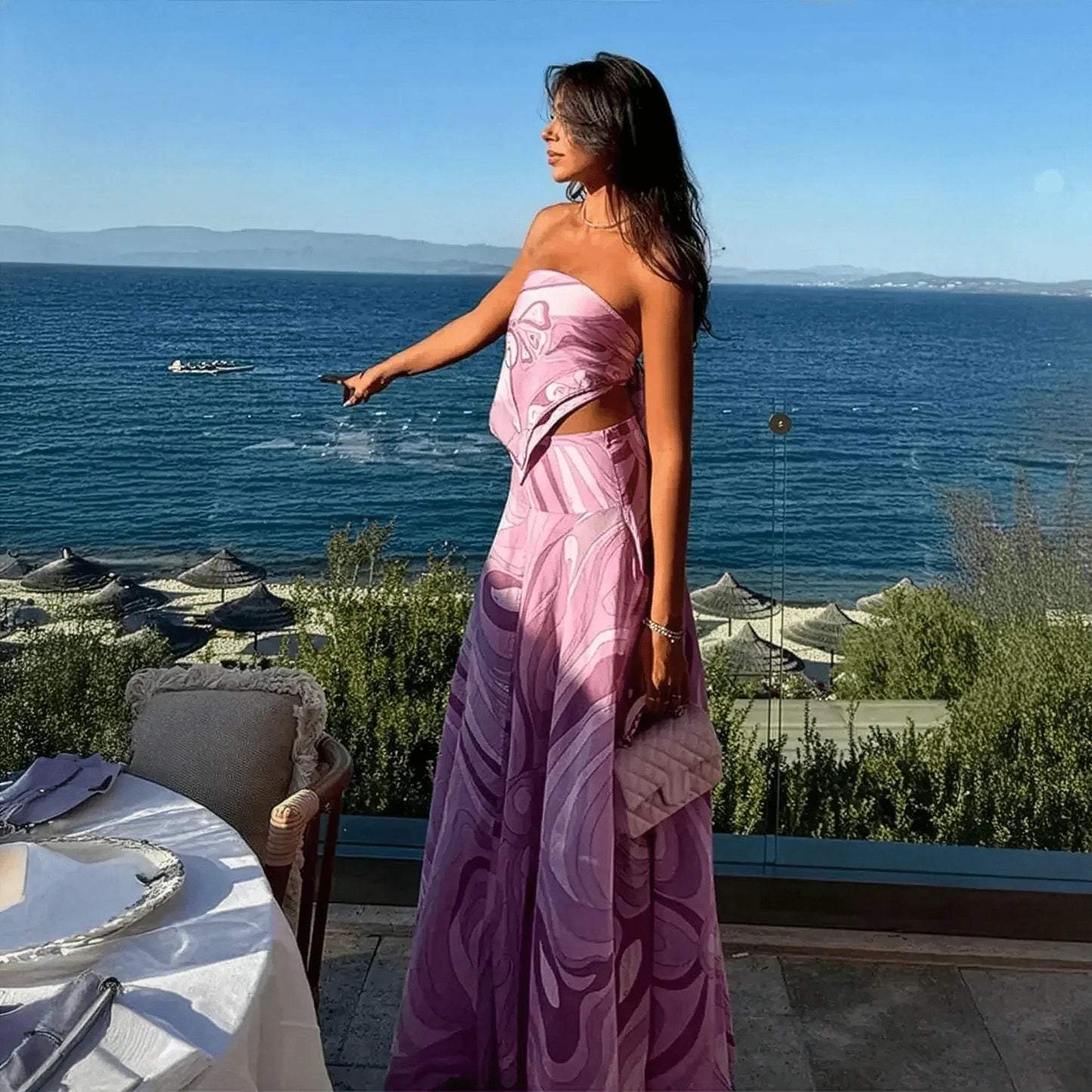 Ensemble Élégant Haut Kimono + Jupe - Saylana