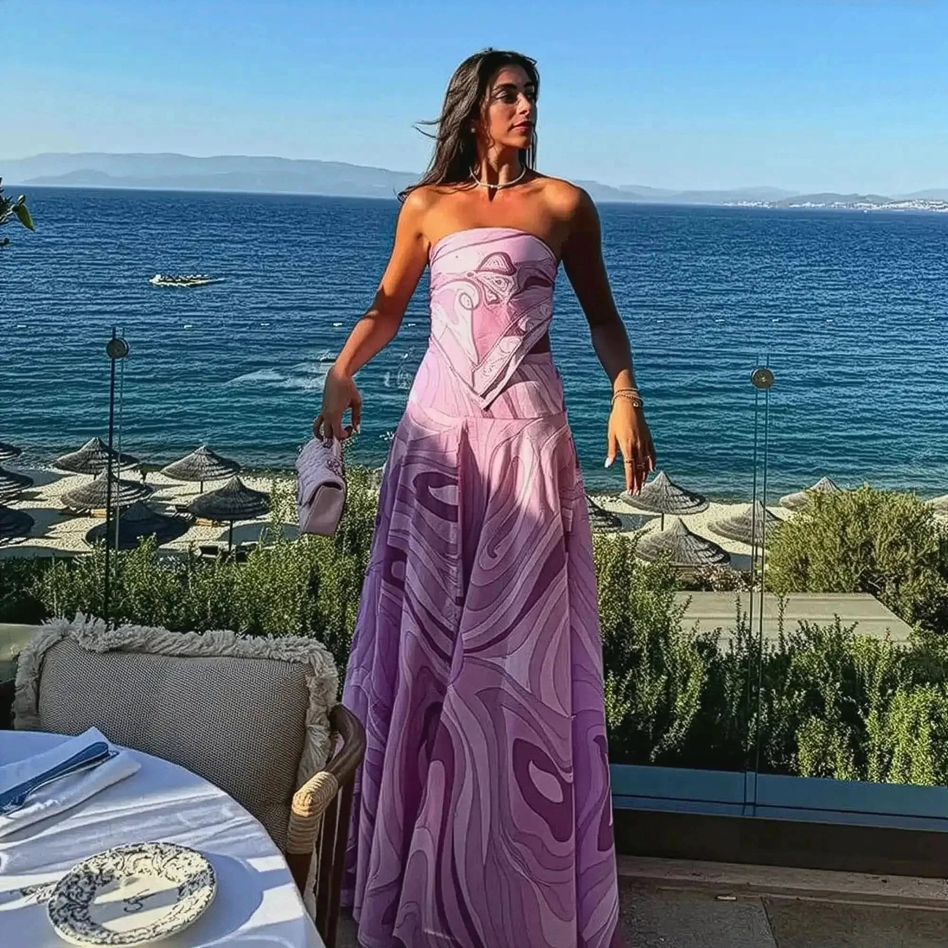 Ensemble Élégant Haut Kimono + Jupe - Saylana