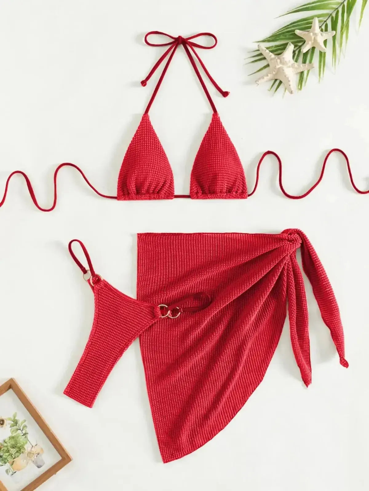 Set Bikini Marron 3 Pièces Push-Up-Saylana