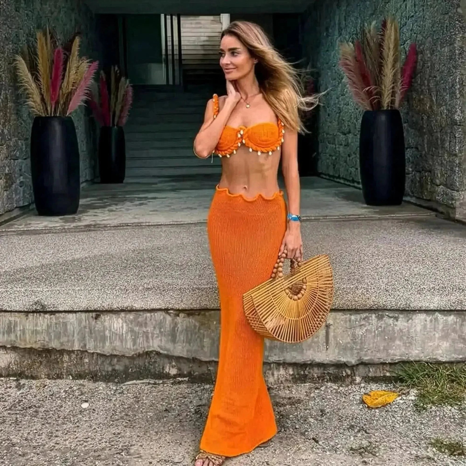 Set Bikini & Mini Jupe Perlé - Saylana