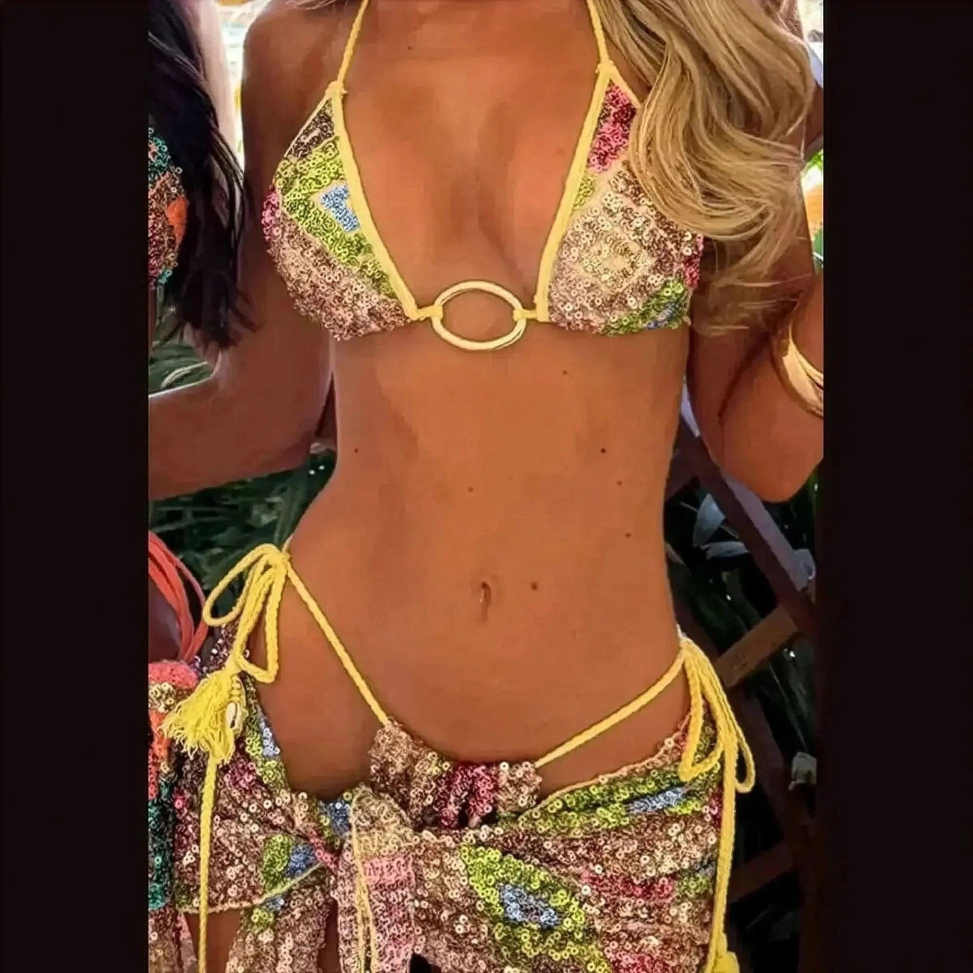 Set Bikini Pailleté & Jupe Ruban - Saylana