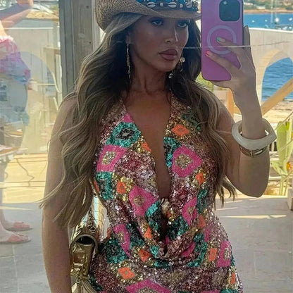 Set Bikini Pailleté & Jupe Ruban - Saylana