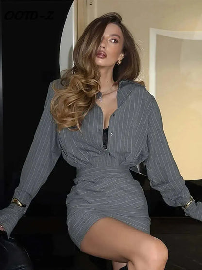 Set Chemise & Mini Jupe Rayée-Saylana