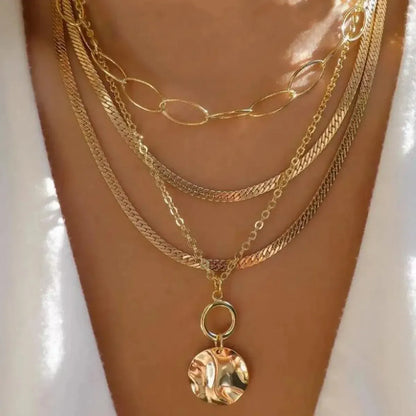Set Colliers Multi-Rangs Dorés-Saylana