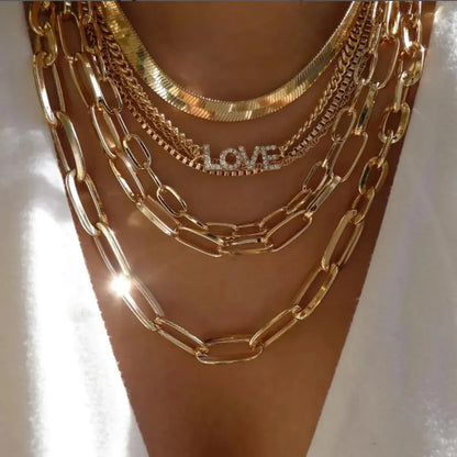 Set Colliers Multi-Rangs Dorés-Saylana
