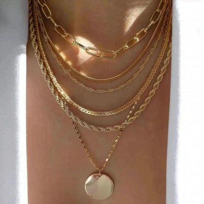 Set Colliers Multi - Rangs Dorés - Saylana