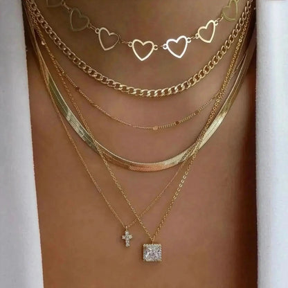 Set Colliers Multi - Rangs Dorés - Saylana