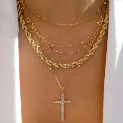 Set Colliers Multi - Rangs Dorés - Saylana