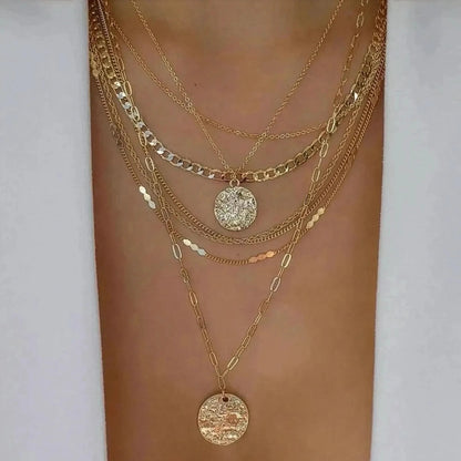 Set Colliers Multi - Rangs Dorés - Saylana