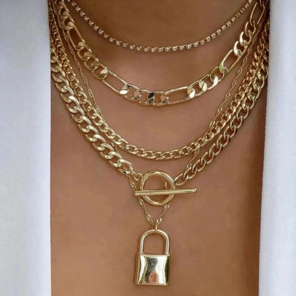 Set Colliers Multi - Rangs Dorés - Saylana