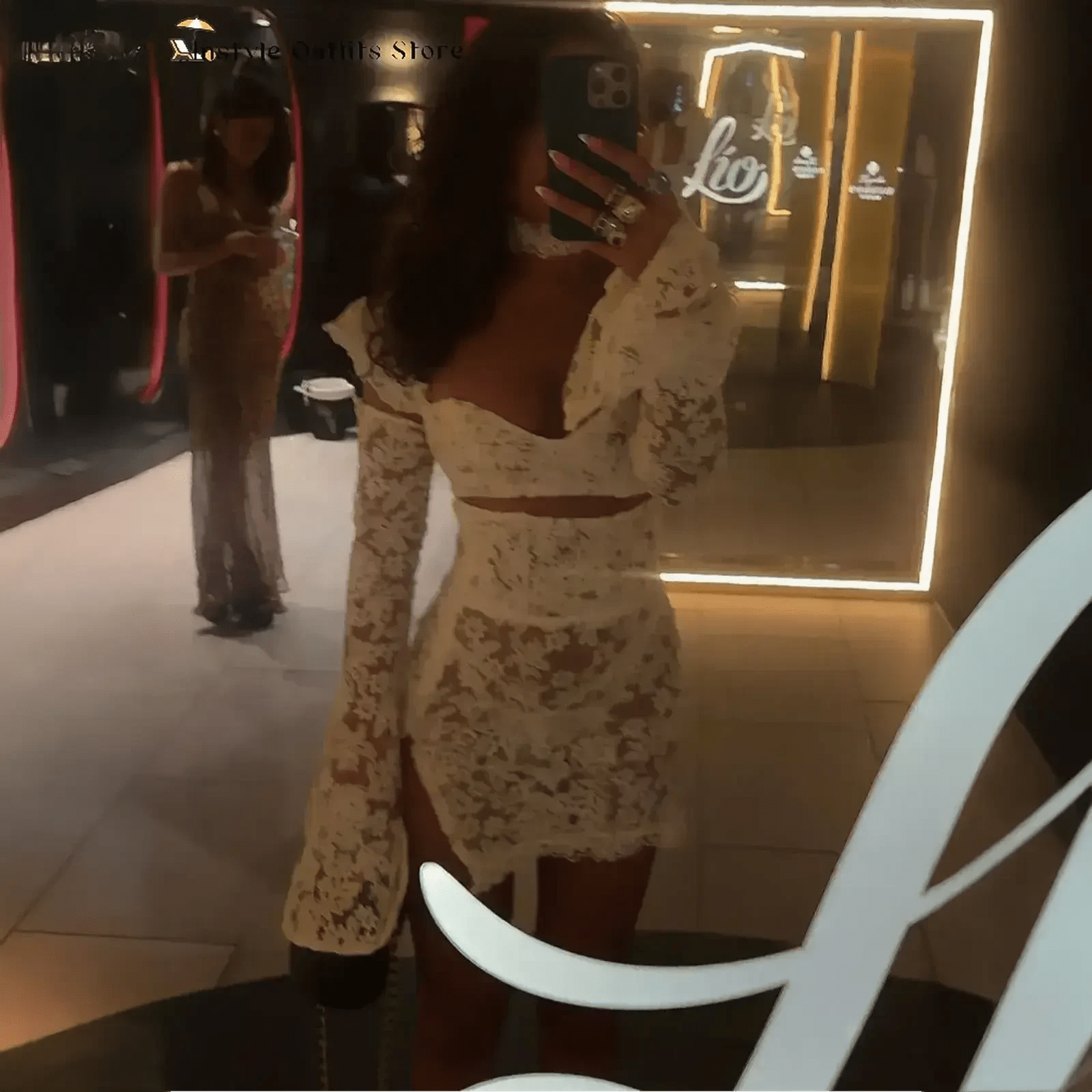 Set Dentelle Échancré & Jupe Fendue - Saylana