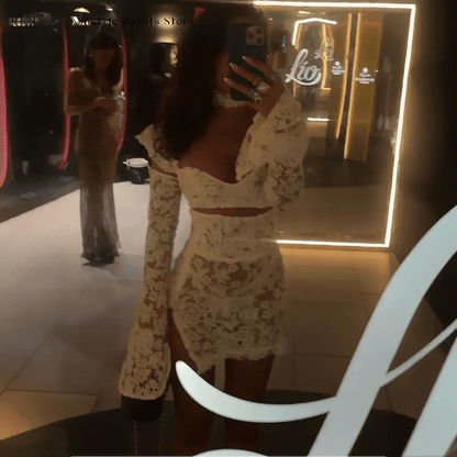 Set Dentelle Échancré & Jupe Fendue - Saylana