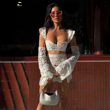 Set Dentelle Échancré & Jupe Fendue - Saylana