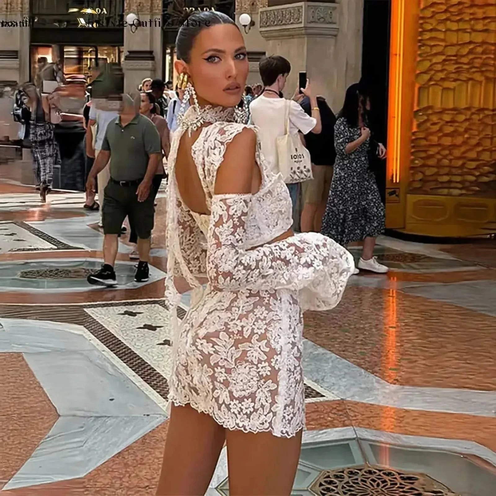 Set Dentelle Échancré & Jupe Fendue - Saylana