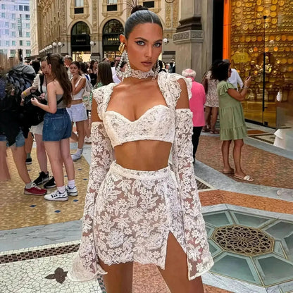 Set Dentelle Échancré & Jupe Fendue - Saylana