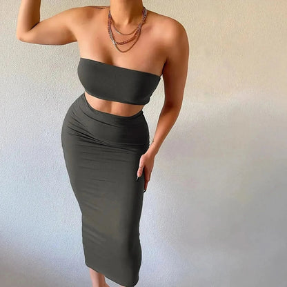 Set Femme Bustier + Jupe Longue - Saylana