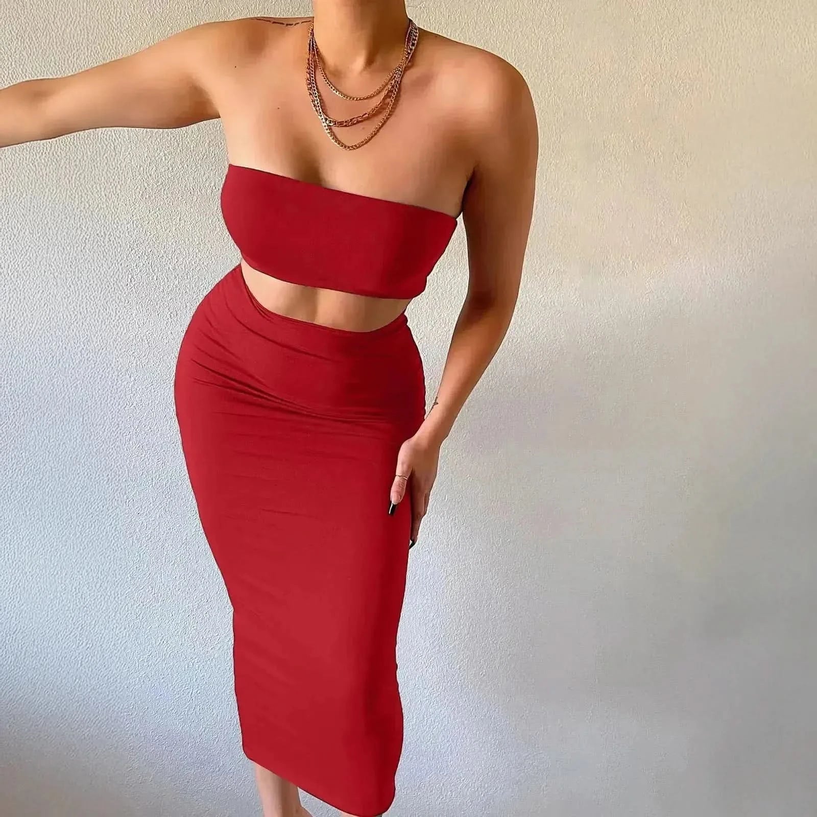 Set Femme Bustier + Jupe Longue - Saylana