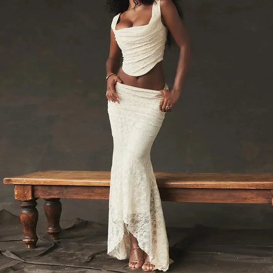 Set Femme Chic Top + Jupe Longue-Saylana