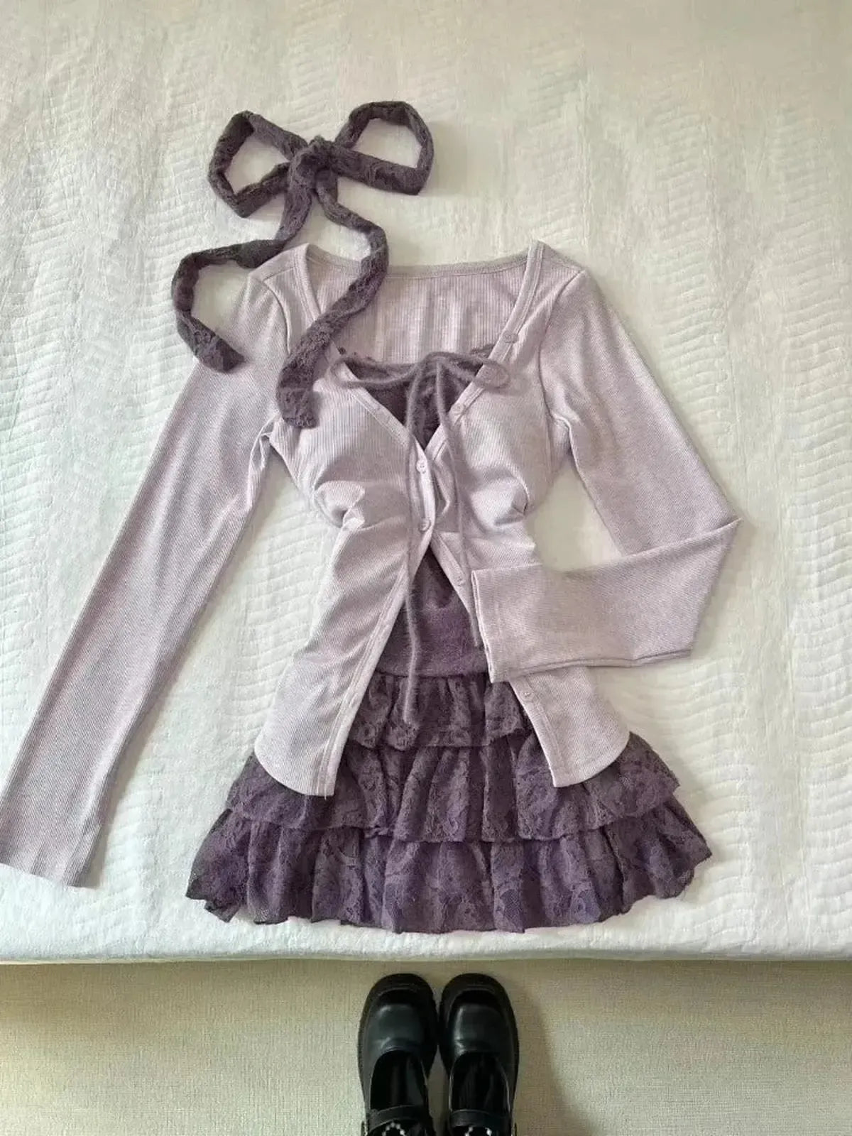 Set Jupe & Crop Top Y2K Automne-Saylana