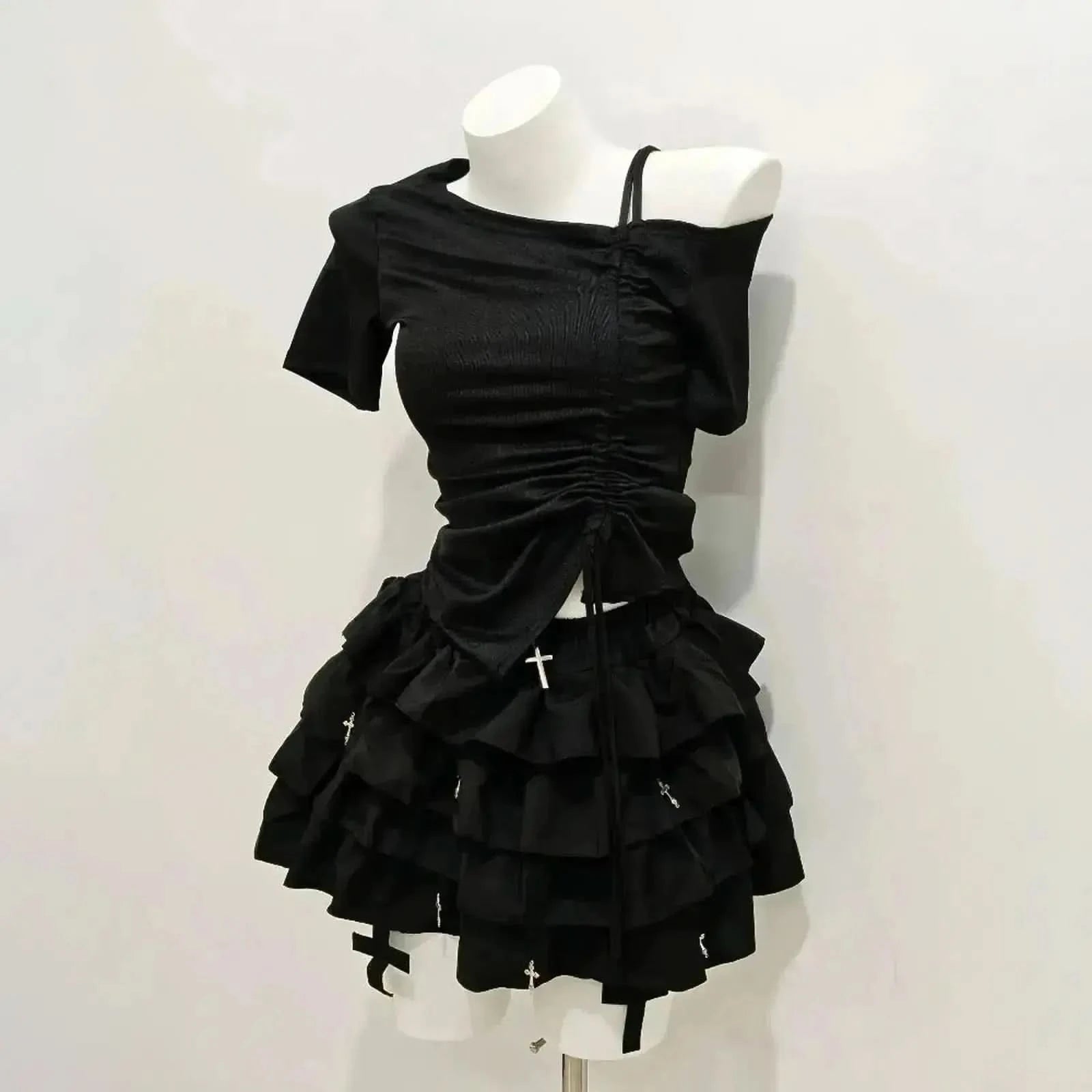 Set Jupe & Crop Top Y2K Automne - Saylana