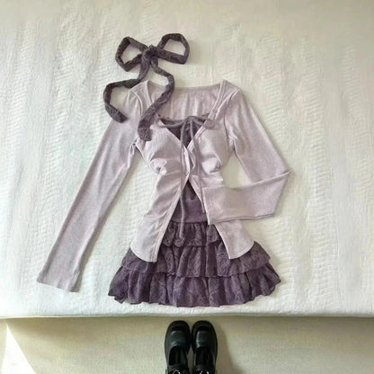 Set Jupe & Crop Top Y2K Automne - Saylana