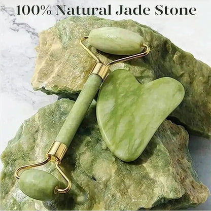Set Massage Jade & Gua Sha Naturel - Saylana