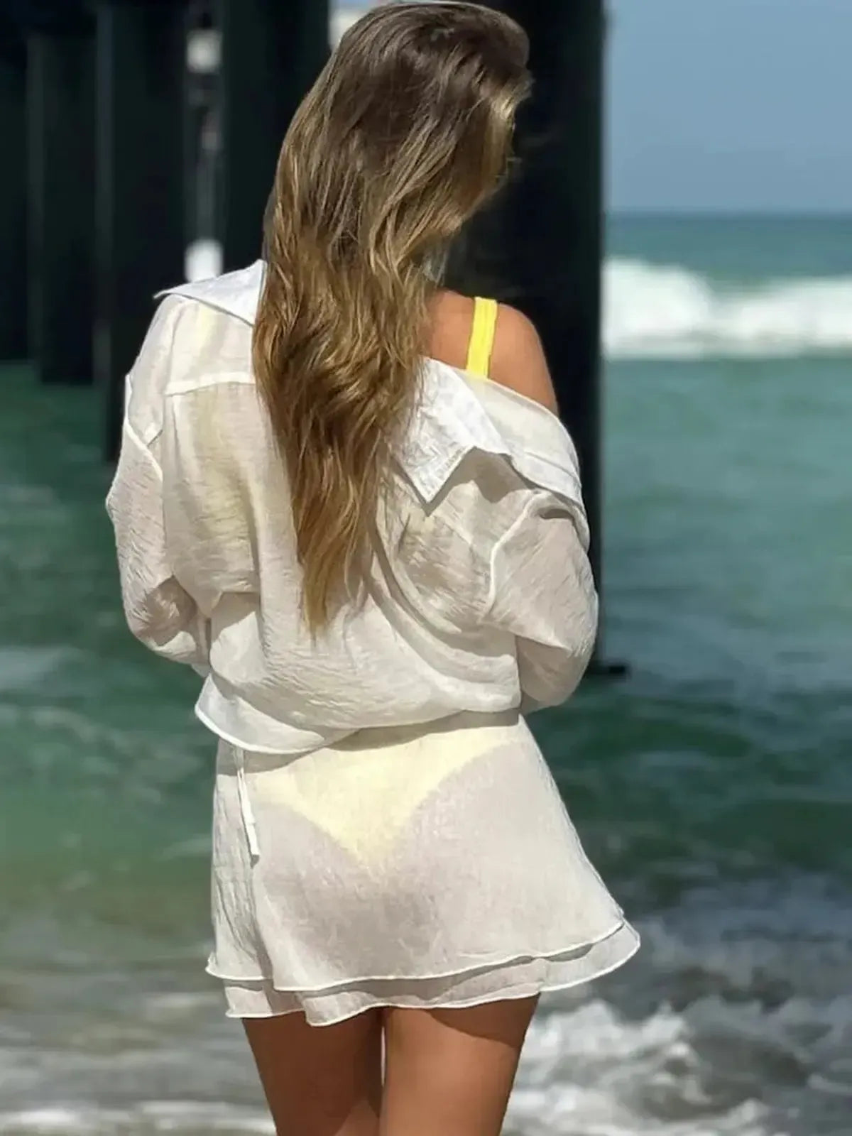 Set Vacances Jaune Chemise & Jupe-Saylana