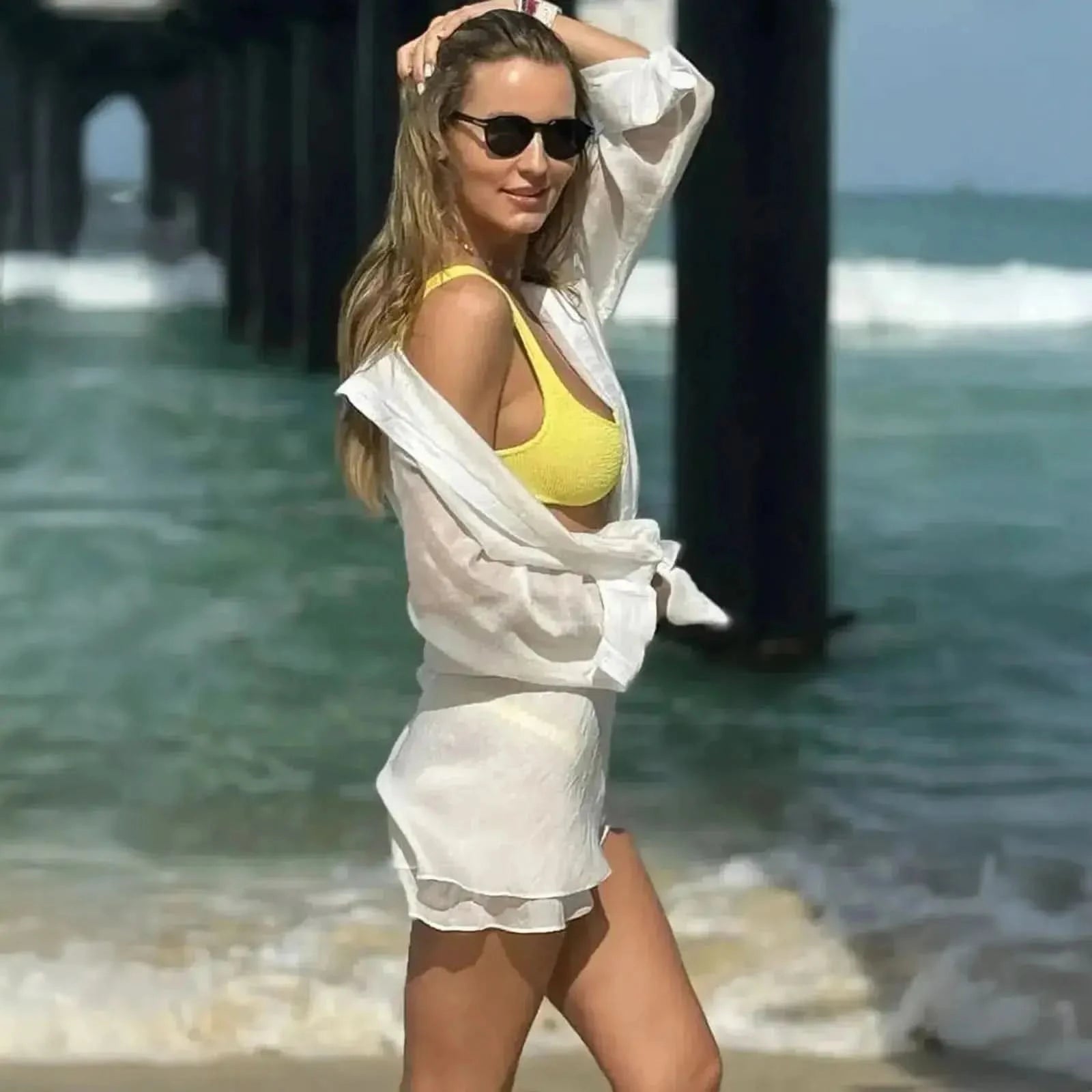 Set Vacances Jaune Chemise & Jupe - Saylana