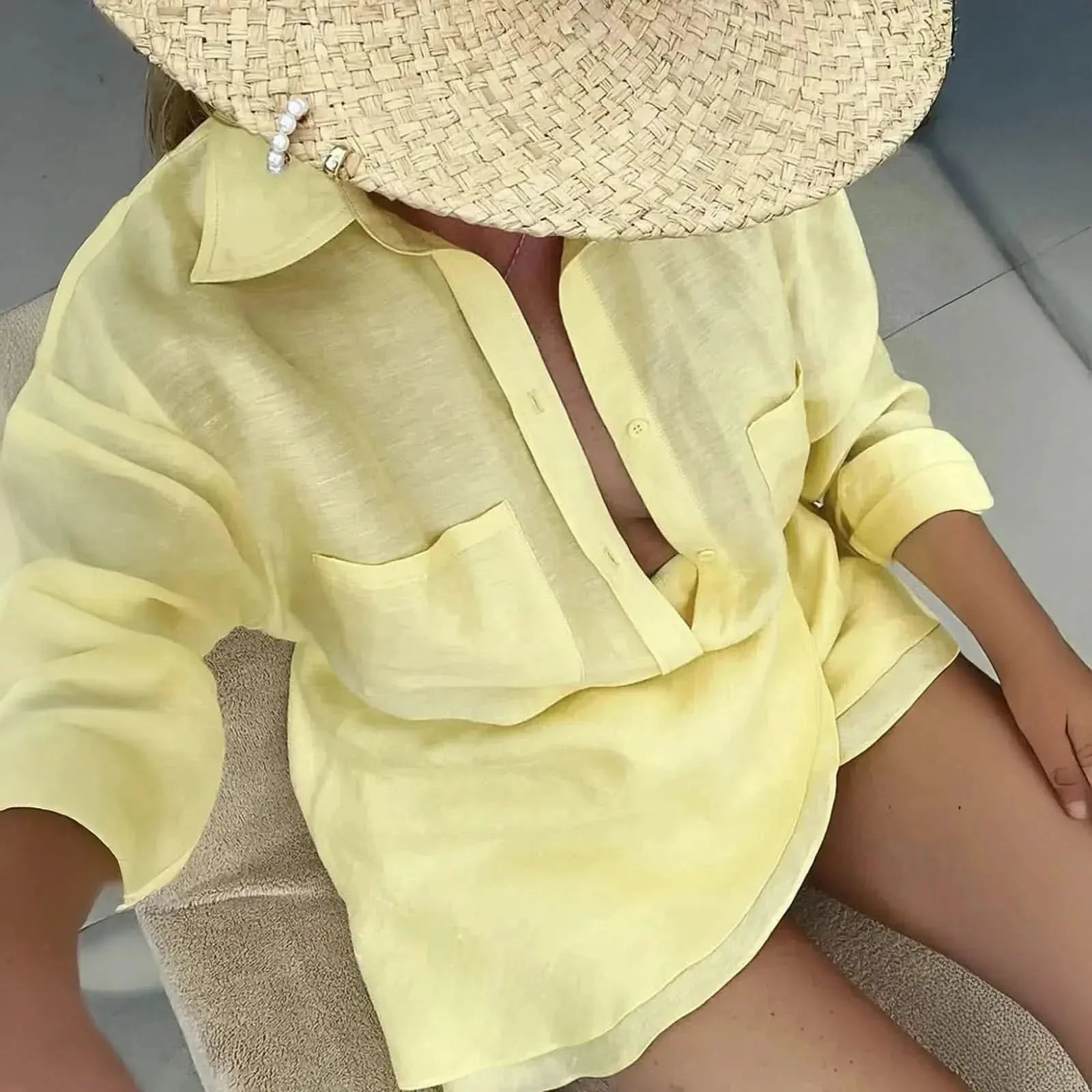 Set Vacances Jaune Chemise & Jupe - Saylana