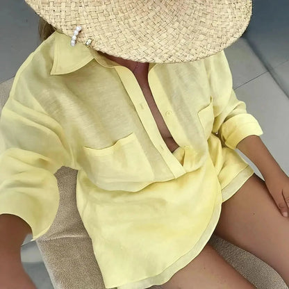 Set Vacances Jaune Chemise & Jupe - Saylana