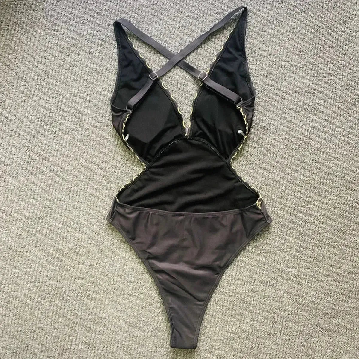 Sexy Imprimé Doré Décolleté V-Saylana