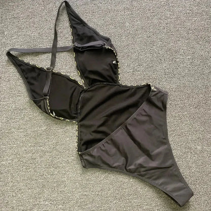 Sexy Imprimé Doré Décolleté V-Saylana