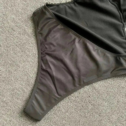 Sexy Imprimé Doré Décolleté V - Saylana