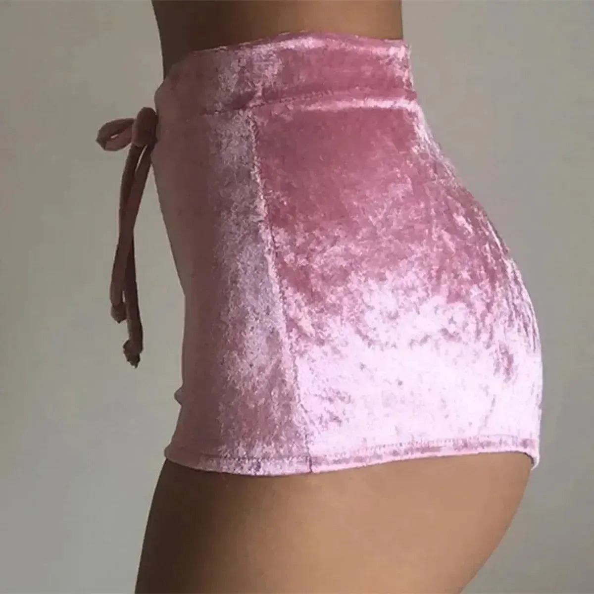Short en velours chic à cordon-Saylana