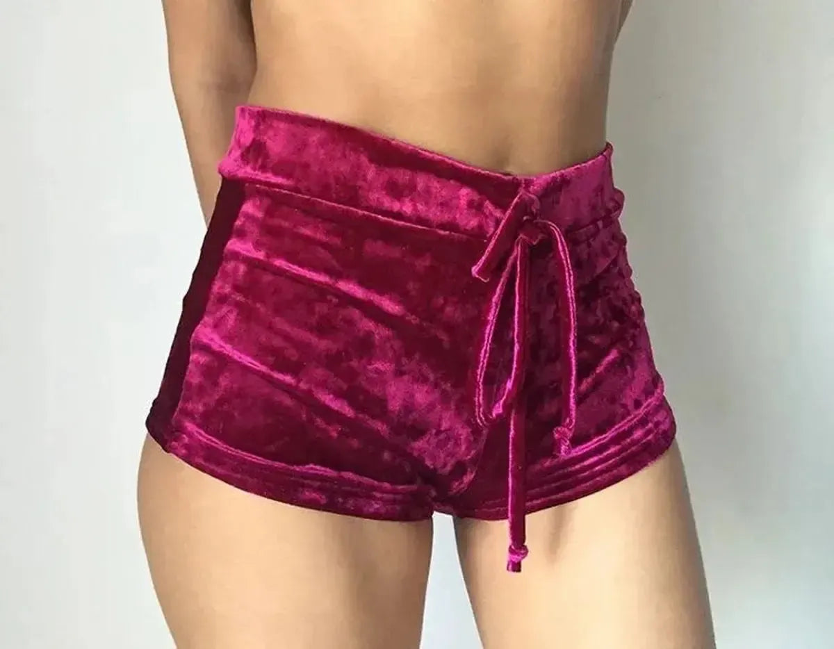 Short en velours chic à cordon-Saylana