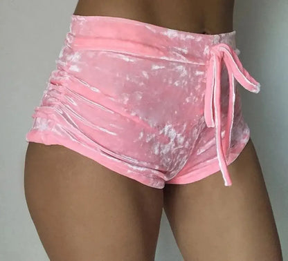 Short en velours chic à cordon-Saylana