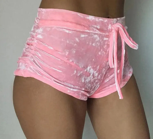 Short en velours chic à cordon-Saylana