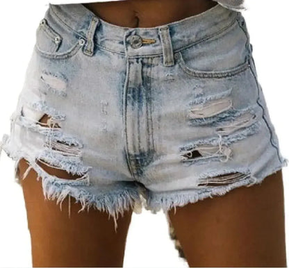 Short femme en denim effiloché-Saylana