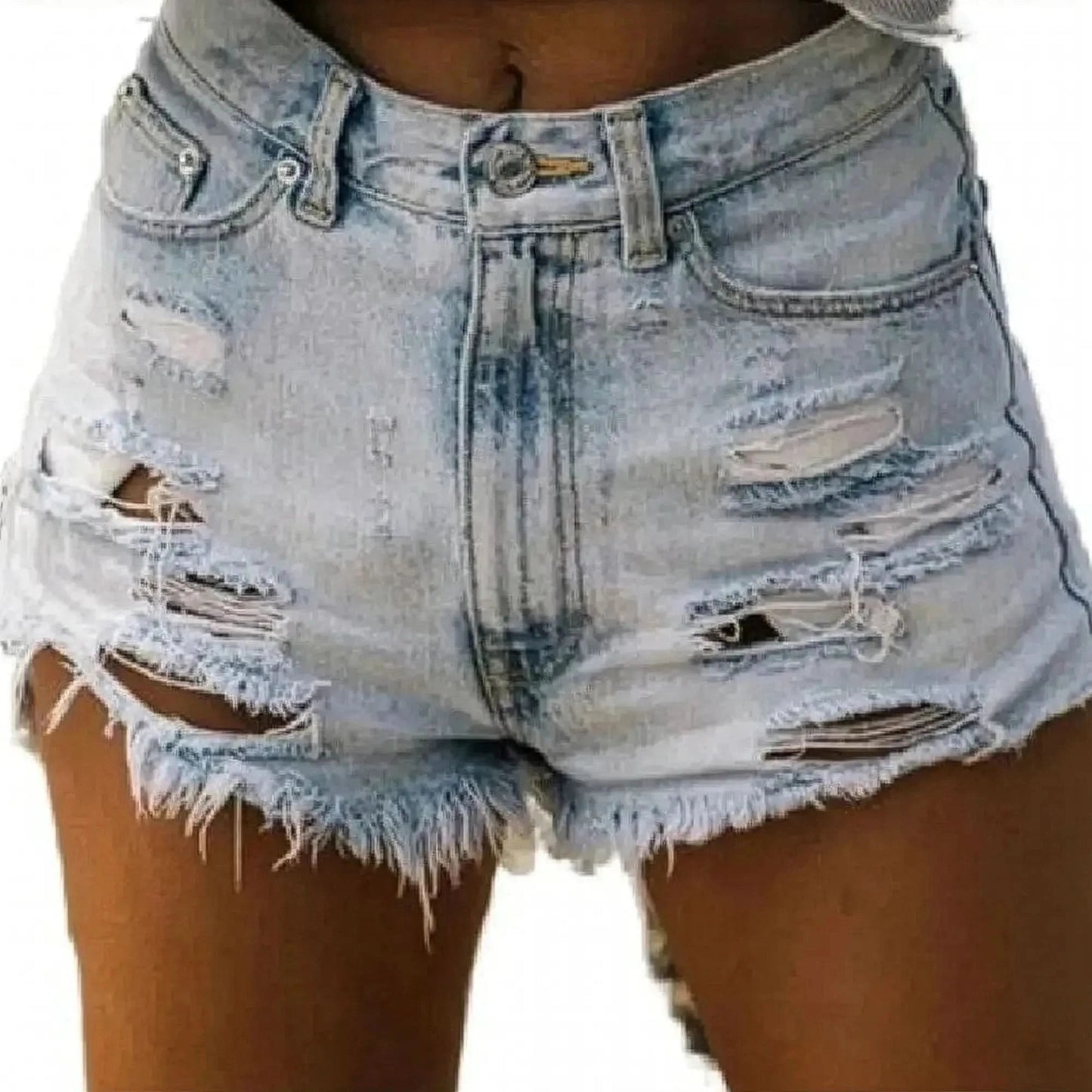 Short femme en denim effiloché - Saylana