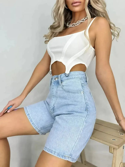 Short Large Jean Décontracté-Saylana