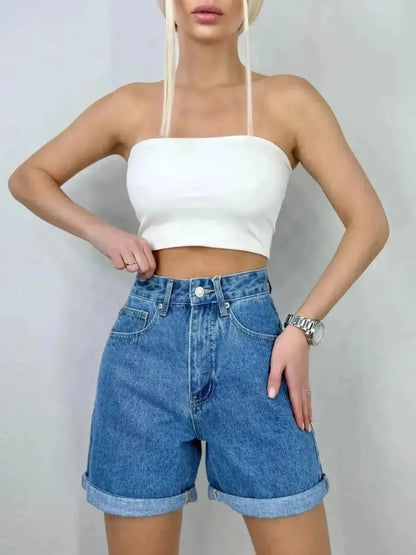Short Large Jean Décontracté-Saylana