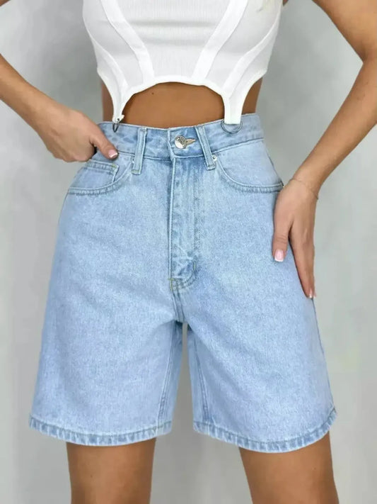Short Large Jean Décontracté-Saylana