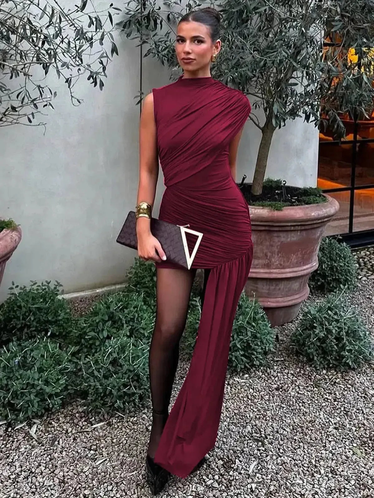 Slim Taille Haute Asymétrique-Saylana