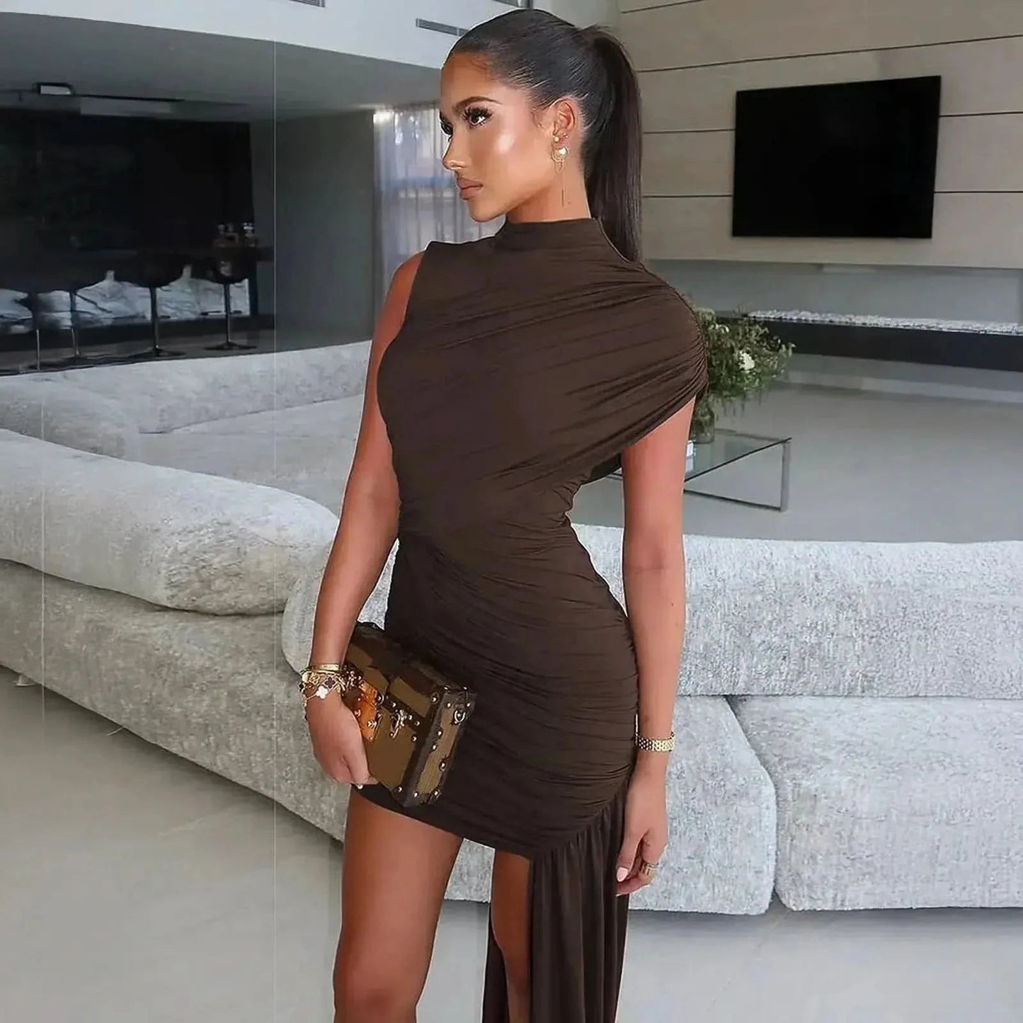 Slim Taille Haute Asymétrique - Saylana