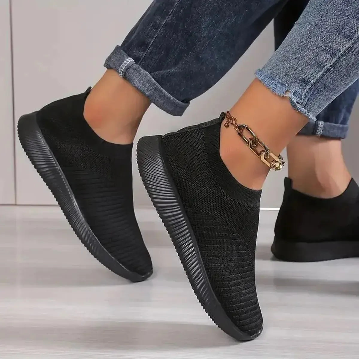 Sneakers Basses Respirantes en Maille-Saylana