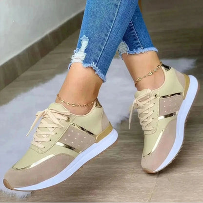 Sneakers Plateforme Patchwork Cuir - Saylana